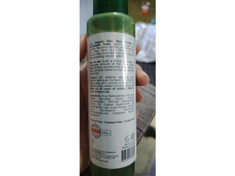 Luxe Organix Toner, Aloe Vera + Vitamin C, 5.07 fl oz/150 mL