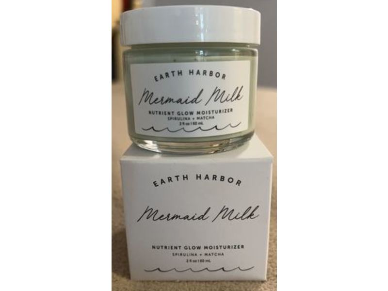Earth Harbor Mermaid Milk Nutrient Glow Moisturizer, Spirulina + Match, 2 fl oz/60 mL