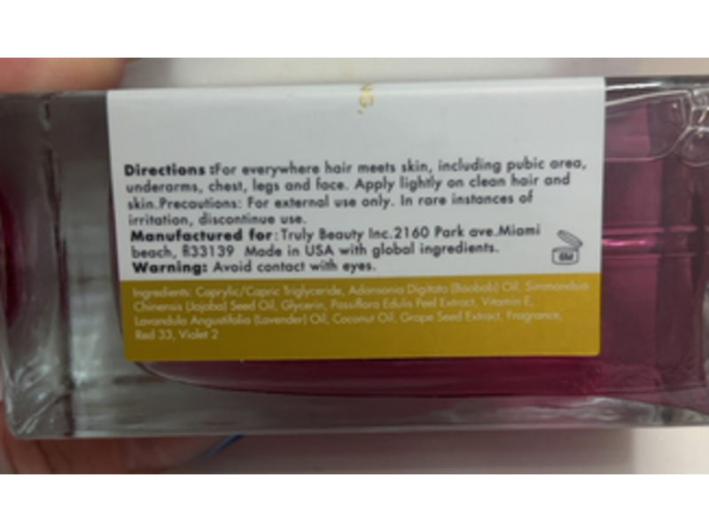 Truly Beauty Glazed Donut After Shave Oil, Coconut Grape Passion Fruit Lavender + Vitamin E, 3.1 fl oz/30 mL