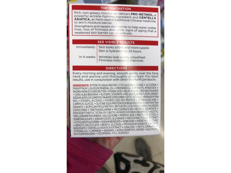 L'Oréal Paris Revitalift Anti-Wrinkle + Firming Night Cream Anti-Aging Pro Retinol, 50%, 2.55 oz.