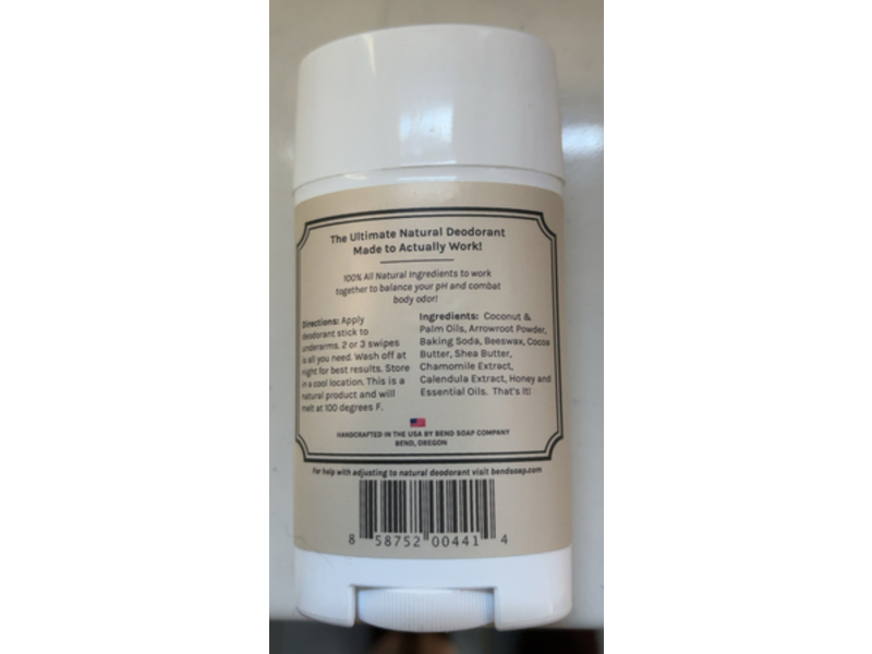 Bend Soap Co All Natural Deodorant, Honey Grapefruit, 2.5 oz/70 g