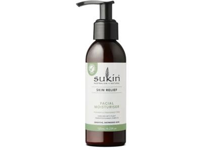Sukin Skin Relief Facial Moisturizer, 4.23 fl oz/125 mL