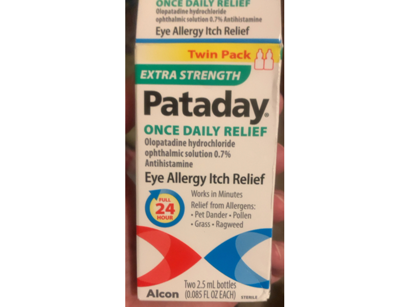 Pataday Alcon Extra Strength Eye Allergy Itch Relief Drops, 0.085 fl oz/2.5 mL, 2 Count