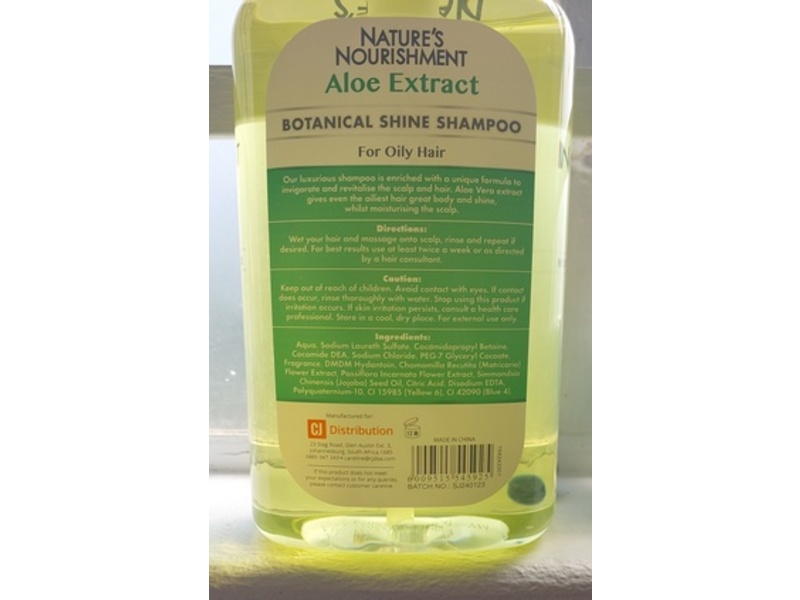 Nature's Nourishment Botanical Shine Shampoo, Aloe Extract, 1L