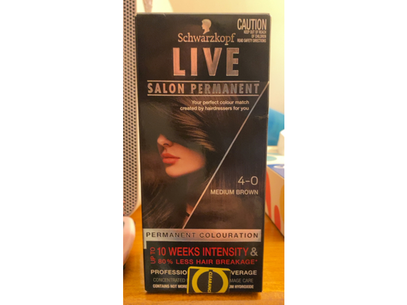 Schwarzkopf Live Salon Permanent Colouration, 4-0 Medium Brown