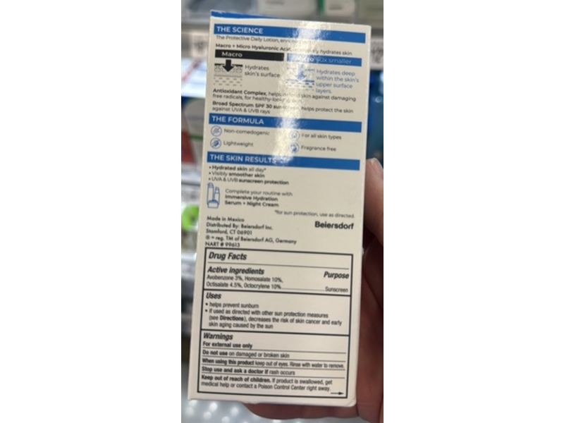 Eucerin Immersive Hydration Protective Daily Sunscreen Lotion, SPF 30, 1.7 fl oz/50 mL