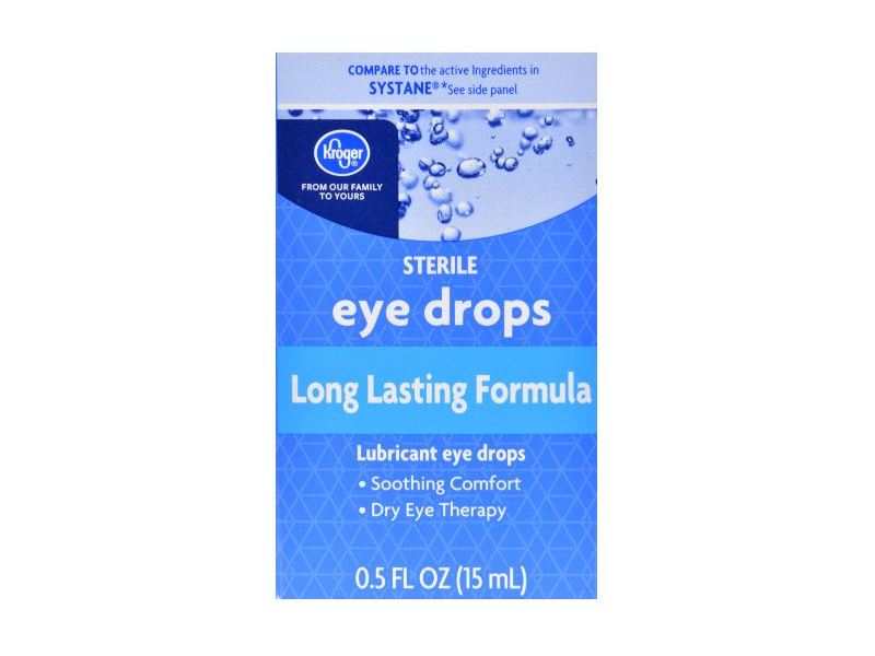 Kroger Sterile Eye Drops, Long Lasting Formula, 0.5 fl oz Ingredients