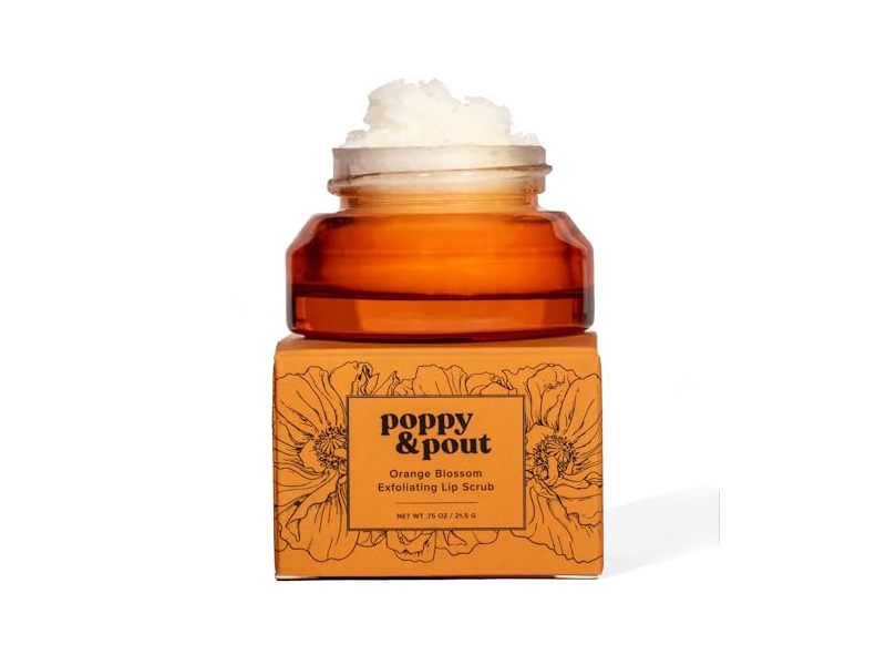Poppy & Pout Exfoliating Lip Scrub, Orange Blossom, 0.75 oz/21.5 g