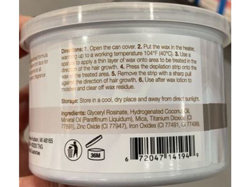 Too Naked Hair Removal Ultra Sensitive Zinc Oxide Wax, 14 oz/400 mL