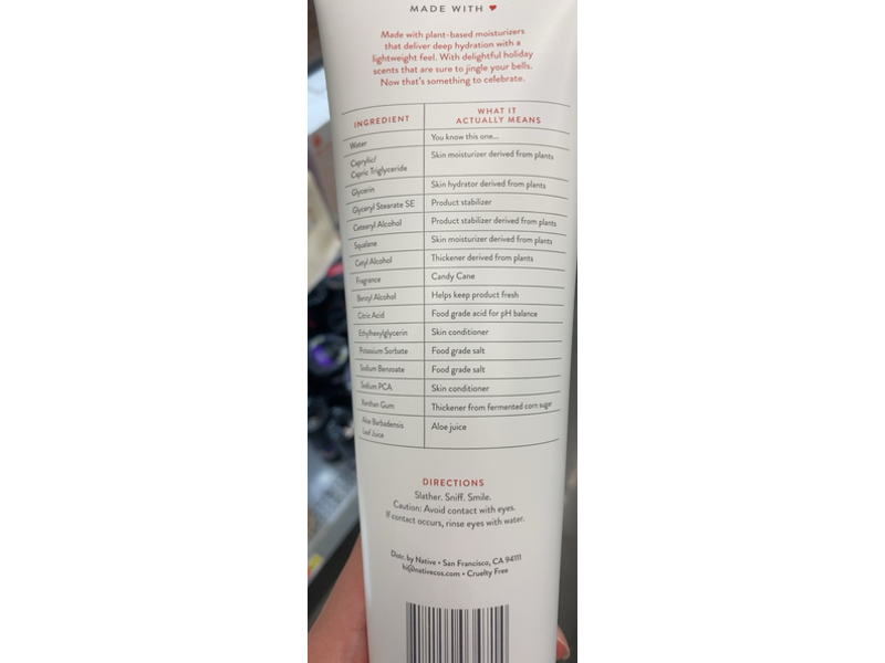 Native All Day Moisture Lotion, Candy Cane, 12 fl oz/354mL