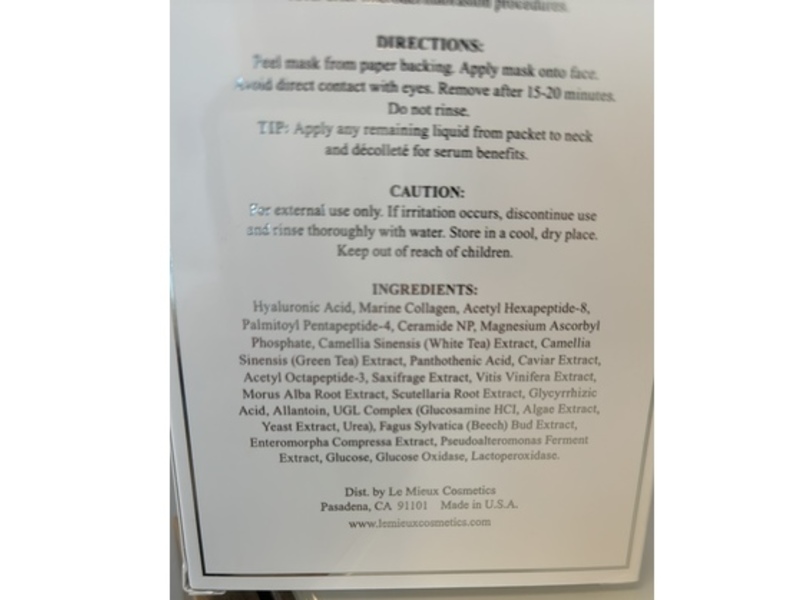 Le Mieux Moisture Infusion Mask, Hydrate & Soothe, 4 Count