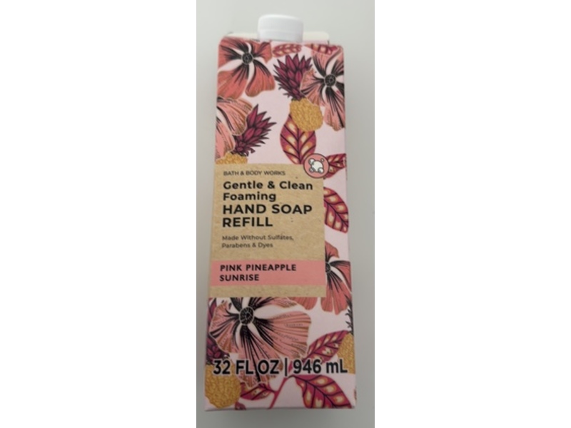 Bath & Body Works Gentle & Clean Foaming Hand Soap Refill, Pink Pineapple Sunrise, 32 fl oz/946 mL