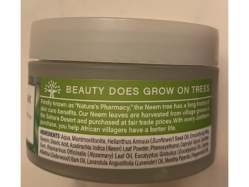 Just Neem Purifying Facial Treatment Clay Mask, 3.4 oz/96.4 g