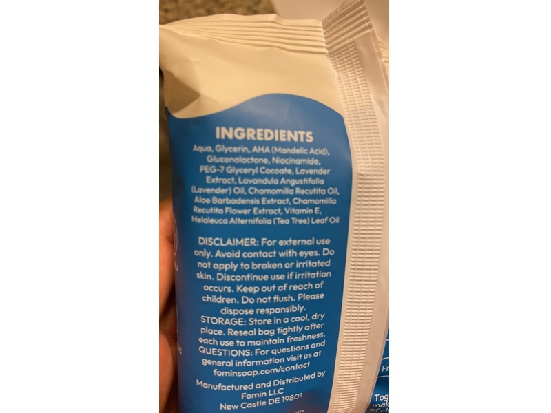 Fomin Deodorant Wipes, 15 Count