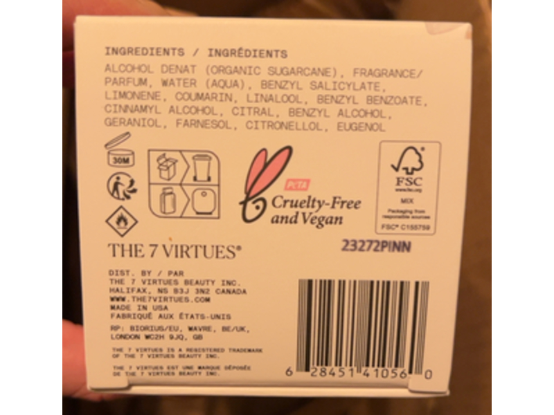 The 7 Virtues Eau De Parfum, Coconut Sun, 1.7 fl oz/50 mL