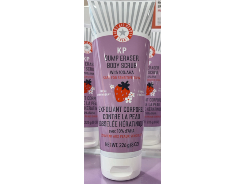 First Aid Beauty KP Bump Eraser Body Scrub, Fresh Strawberry, 8 oz/226 g
