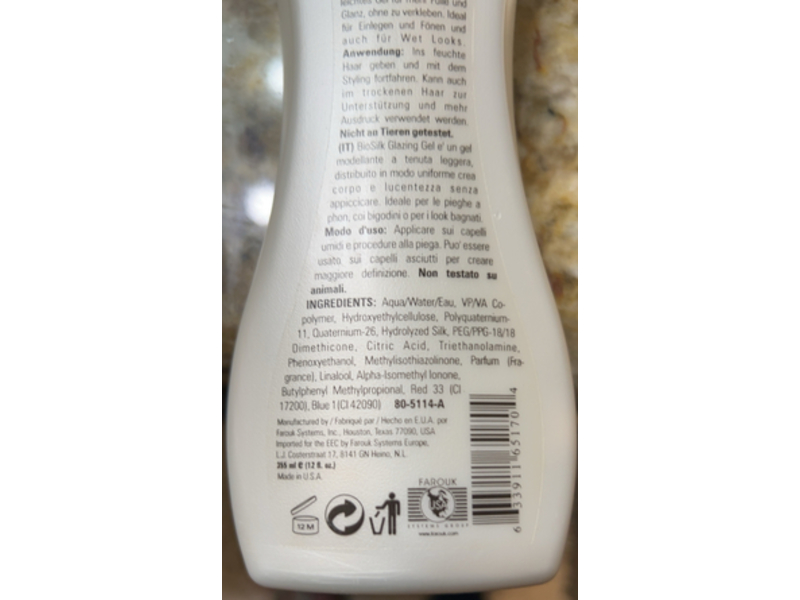 BioSilk Silk Therapy Glazing Gel Light Hold, 12 fl oz/355 mL