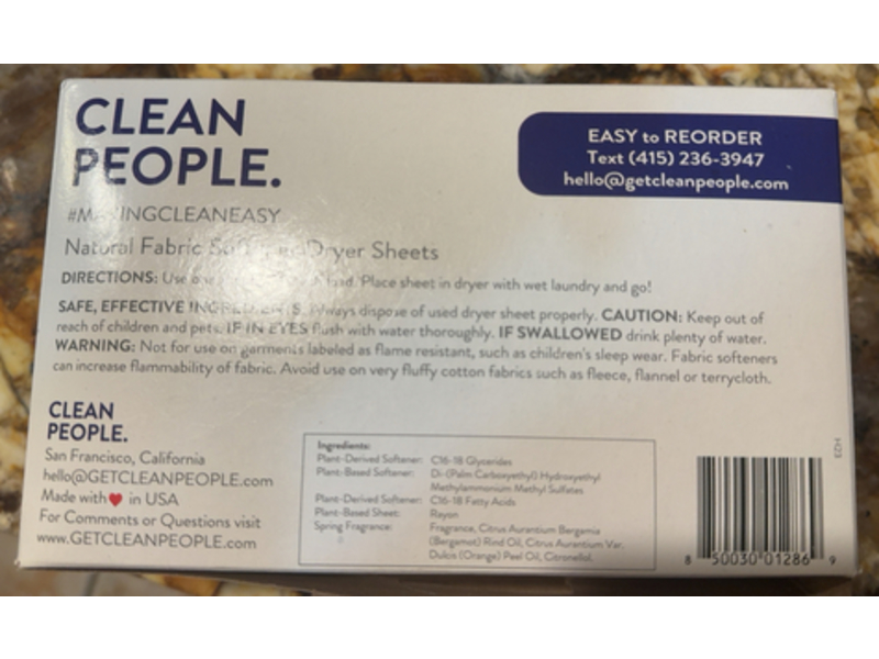 The Clean People Spring Fabric Softener Dryer Sheets, 160 Count