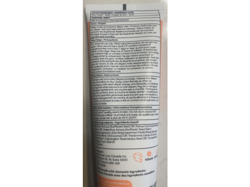 Hello Bello Diaper Rash Cream, 4 fl oz/118 mL