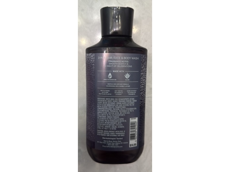 Bath & Body Works Face & Body Wash, Countdown to Midnight, Pro-Vitamin B5 & Aloe, 10 fl oz/295 mL