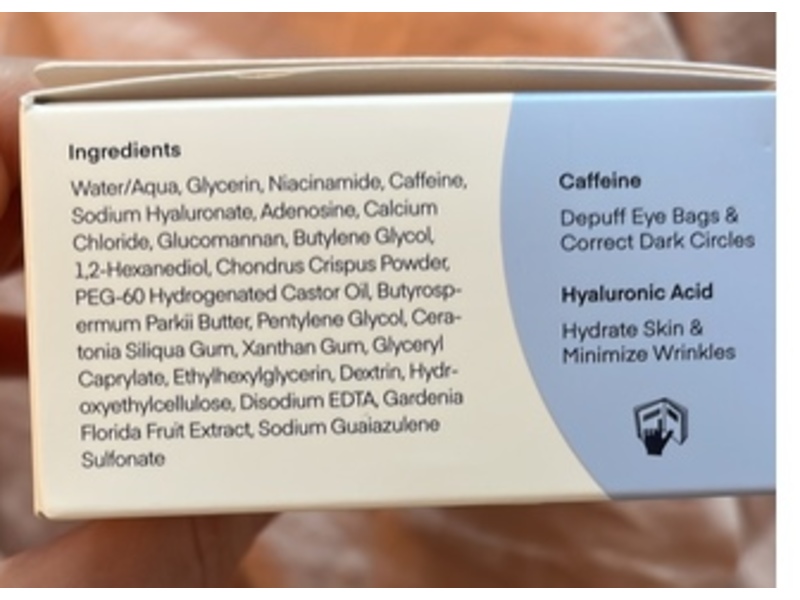 Terez & Honor Eye Gel Patche, Caffeine Hyaluronic Acid, 2.96 oz/84 g, 30 Pairs