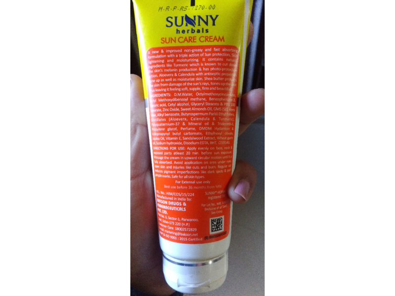 Sunny Herbals Sun Care Cream, SPF 30, Sandalwood, 100 g