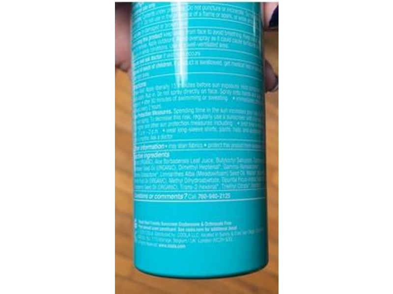 Coola Organic Classic Sunscreen Spray, SPF 30, Tropical Coconut, Natural Scent, 6 fl oz/177 mL