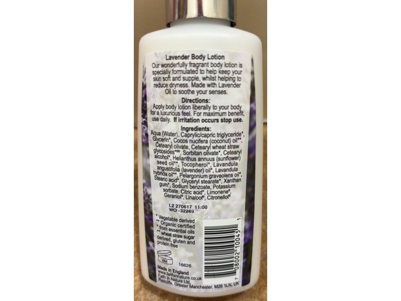 Faith In Nature Body Lotion, Lavender, 400 mL