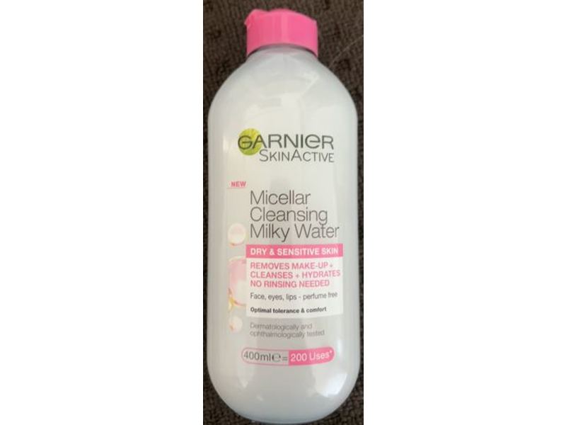 Garnier SkinActive Micellar Cleansing Milky Water, Dry & Sensitive Skin, 400 mL