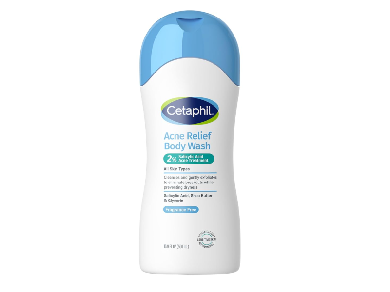 Cetaphil Acne Relief Body Wash, Salicylic Acid, Shea Butter & Glycerin, 16.9 fl oz/500 mL