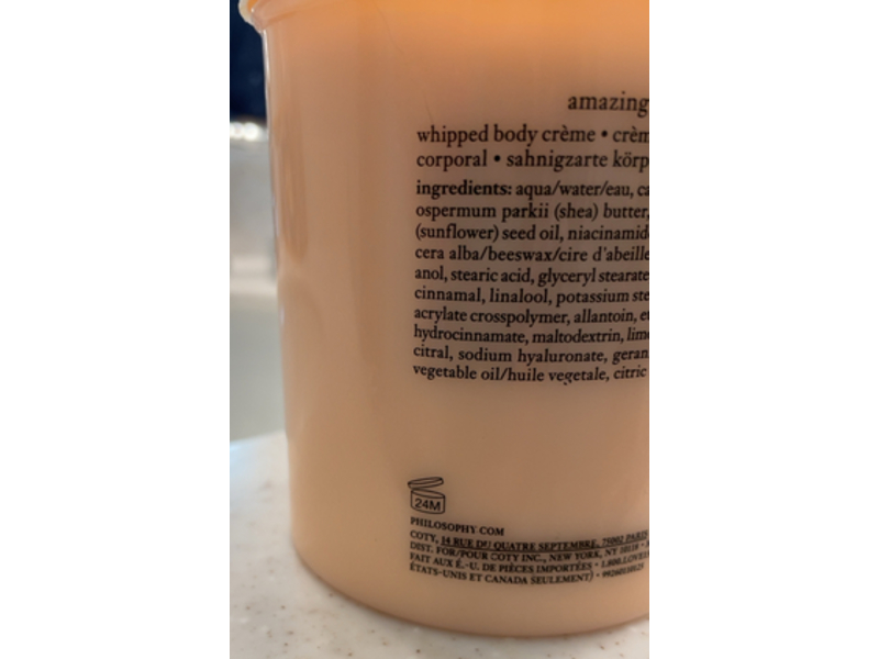 Philosophy Whipped Body Creme, Amazing Grace Bergamot, 16 fl oz/480 mL
