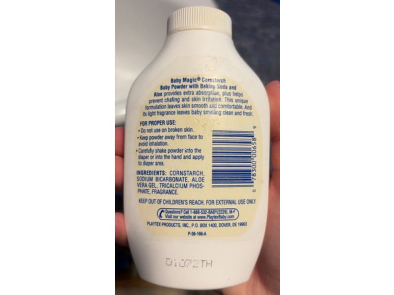 Playtex Baby Magic Baby Powder, Cornstarch & Aloe, 4 oz/113 g