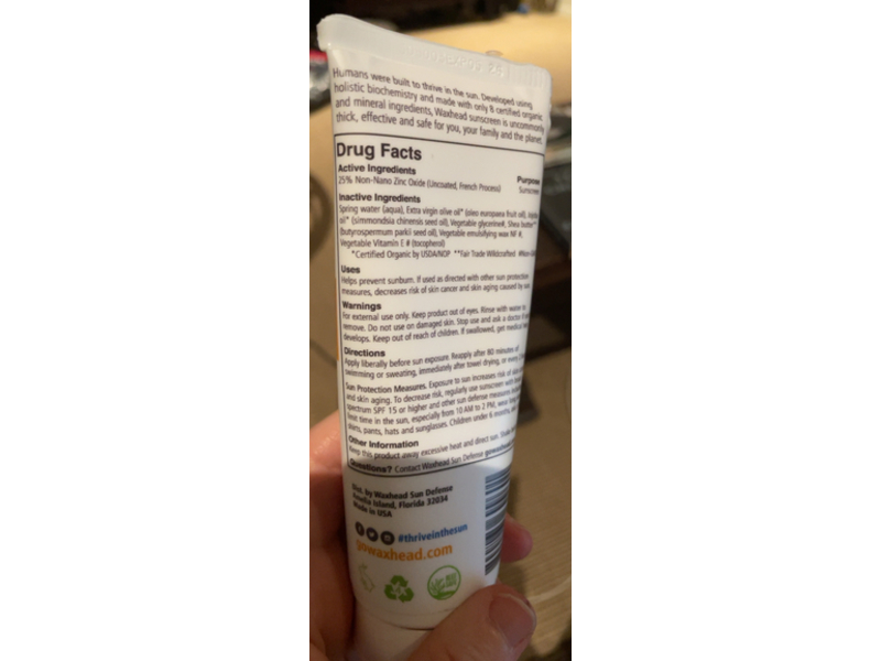 Waxhead Skin Nourishing Sunscreen, SPF 32, 4 oz/115 g