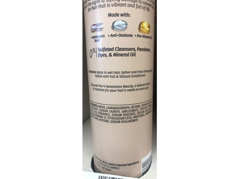 Pantene Pro-V Generation Beauty Sulfate Free Shampoo, Full & Vibrant