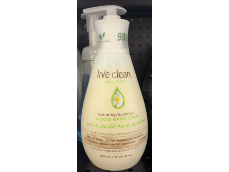 Live Clean Liquid Hand Soap, Monoi Oil, 17 fl oz/500 mL