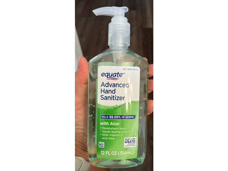 Equate Advanced Hand Sanitizer, Aloe, 12 fl oz/354 mL