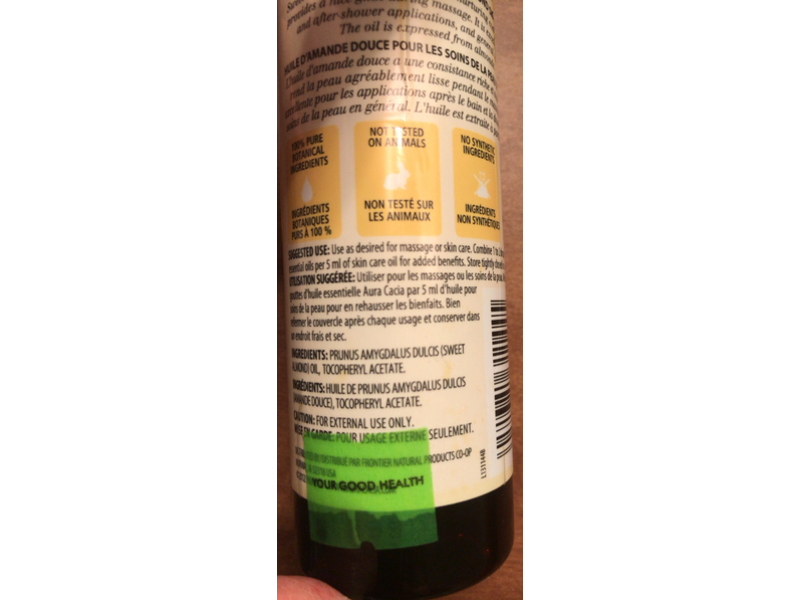 Aura Cacia Skin Care Oil, Sweet Almond, 4 fl oz/118 mL