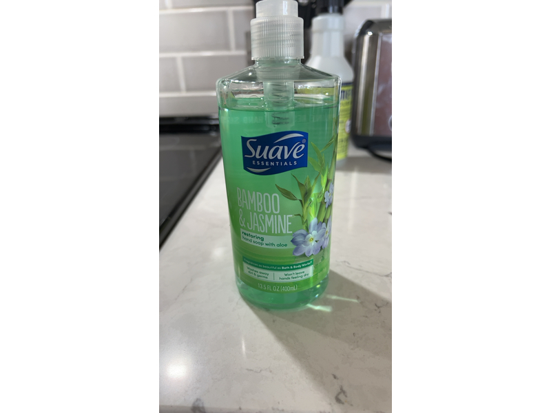 Suave Restoring Hand Soap, Bamboo, Jasmin, Aloe, 13.5 fl oz/400 mL