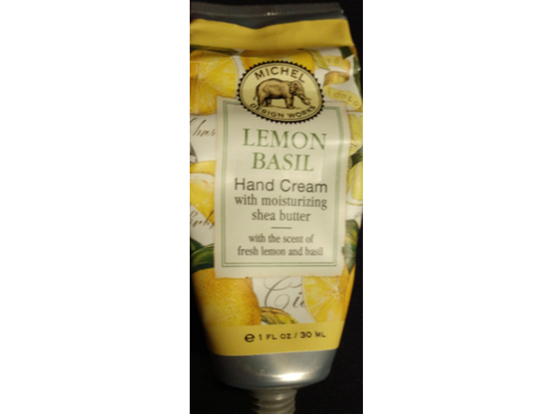 Michel Lemon Basil Moisturizing Hand Cream, Shea Butter, 1 fl oz/30 mL