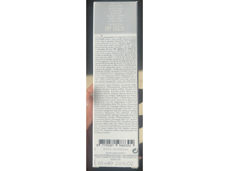 Keune So Pure Coverplus Hair Color, 8.00 Dark Blonde, 2.0 fl oz/60 mL