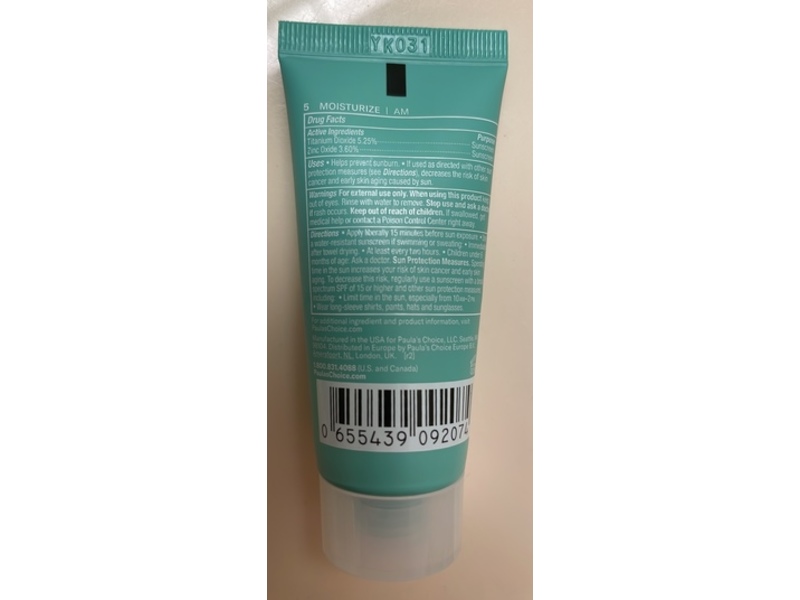 Paula's Choice Barrier Protect Mineral Sunscreen, SPF 30, Calm, 0.5 fl oz/15 mL