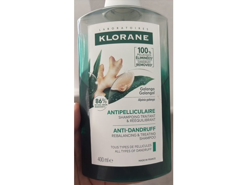 Klorane Laboratoires Anti-Dandruff Rebalancing & Treating Shampoo, Galanga Galangal, 400 mL
