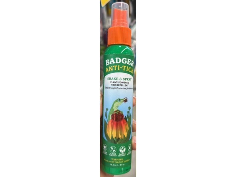 Badger Anti-Tick Plant-Powered Tick Repellent, 4 fl oz/118.3 mL, Pack Of 2