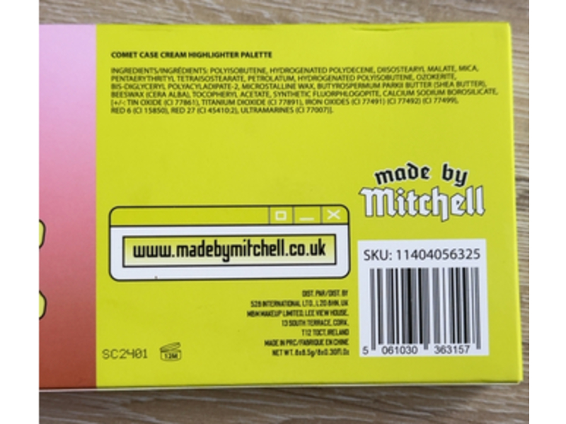 Made By Mitchell Comet Case Cream Highlighter Palette, Light