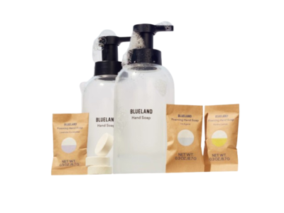 Blueland Hand Soap Duo, Slate, Fragrance Free, 0.3 oz/8.7 g, 5 Tablets + 2 Bottles