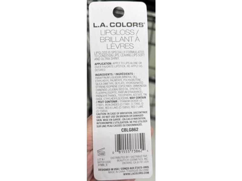 L.A. Colors Glossy Lips Moisturizing Sheer Lip Gloss, Peachy Keen, 0.5 fl oz/15 mL