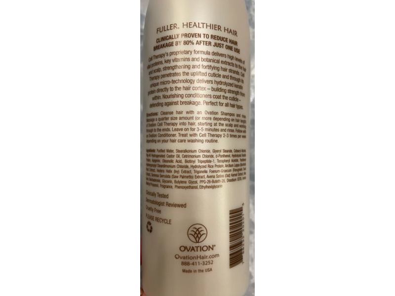Ovation Cell Therapy Hair & Scalp Treatment, Thicker Stronger Longer, 6 fl oz/177.4 mL