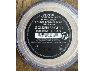 bareMinerals Original Loose Powder Foundation, SPF 15 PA++, Golden Beige 13, 0.28 oz/8 g