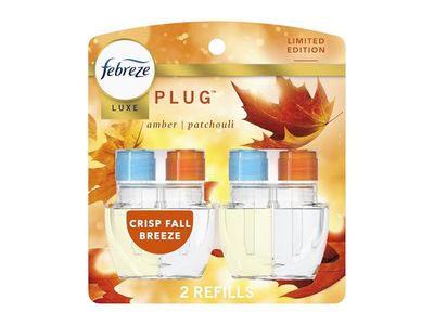 Febreze Plug Air Freshener Scented Oil Refill, Crisp Fall Breeze Scent, 0.87 fl oz/26 mL, 2 Count
