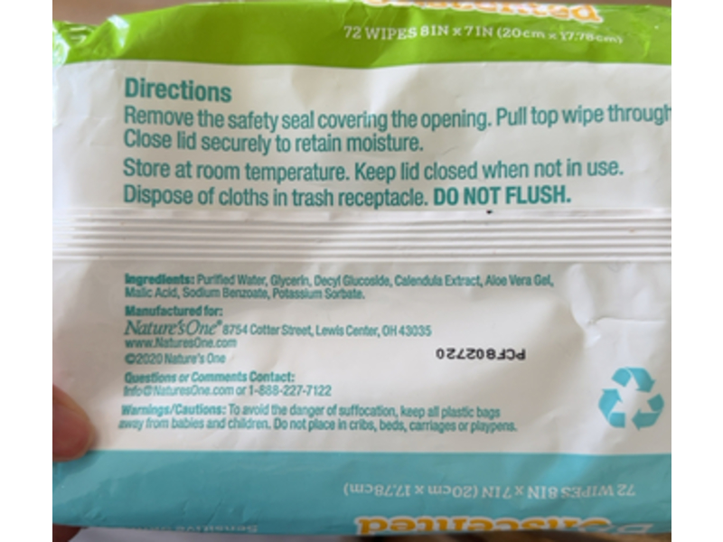 Baby's Only Baby Wipes, Unscented, 72 Count